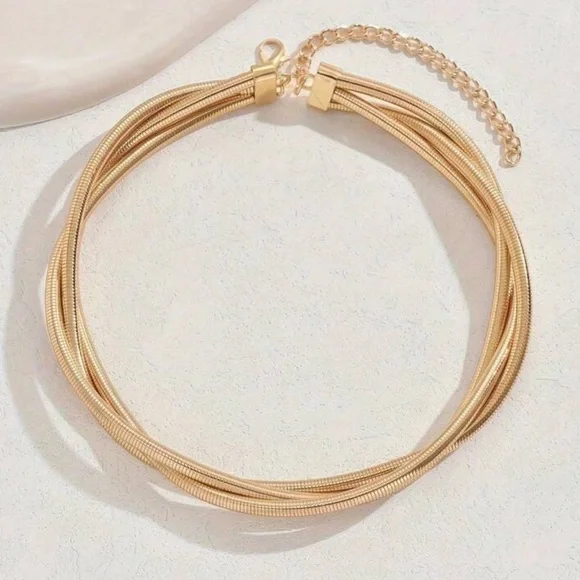 Opulent Gold Multi-Layer Choker - Picture 3 of 7